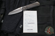 Chris Reeve Small Sebenza 31- Insingo Edge- Glass Blasted Titanium- Macassar Ebony Wood Inlay S31-1128 in CPM MAGNACUT