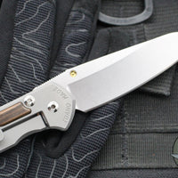 Chris Reeve Small Sebenza 31- Insingo Edge- Glass Blasted Titanium- Macassar Ebony Wood Inlay S31-1128 in CPM MAGNACUT