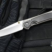Chris Reeve Small Sebenza 31- Tanto Edge- Glass Blasted Titanium- Bog Oak Wood Inlay- Magnacut Steel Blade S31-1130 v2