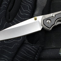 Chris Reeve Small Sebenza 31- Tanto Edge- Glass Blasted Titanium- Bog Oak Wood Inlay- Magnacut Steel Blade S31-1130 v2