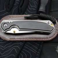 Chris Reeve Small Sebenza 31- Tanto Edge- Glass Blasted Titanium- Bog Oak Wood Inlay- Magnacut Steel Blade S31-1130 v2