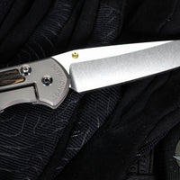 Chris Reeve Small Sebenza 31- Tanto Edge- Glass Blasted Titanium- Bog Oak Wood Inlay- Magnacut Steel Blade S31-1130 v3