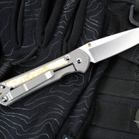 Chris Reeve Small Sebenza 31- Tanto Edge- Glass Blasted Titanium- Box Elder Wood Inlay- Magnacut Steel Blade S31-1132 v2