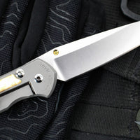 Chris Reeve Small Sebenza 31- Tanto Edge- Glass Blasted Titanium- Box Elder Wood Inlay- Magnacut Steel Blade S31-1132 v2