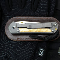 Chris Reeve Small Sebenza 31- Tanto Edge- Glass Blasted Titanium- Box Elder Wood Inlay- Magnacut Steel Blade S31-1132 v2