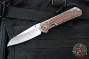 Chris Reeve Small Sebenza 31- Glass Blasted Titanium- Natural Micarta Inlay- Insingo Edge Blade S31-1226 in CPM MAGNACUT