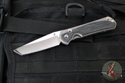 Chris Reeve Small Sebenza 31- Glass Blasted Titanium- Black Micarta Inlay- Tanto Edge Blade S31-1232 in CPM MAGNACUT