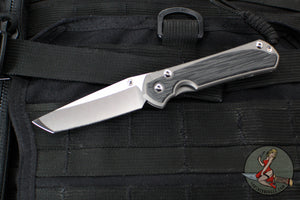 Chris Reeve Small Sebenza 31- Glass Blasted Titanium- Black Micarta Inlay- Tanto Edge Blade S31-1232 in CPM MAGNACUT