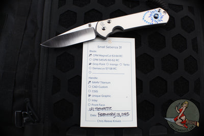 Chris Reeve Small Sebenza 31- Drop Point- Unique Graphics- With Hematite Cabochon- Magnacut Blade S31-1408-0400