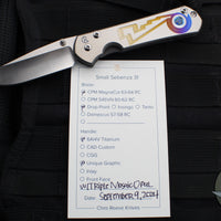 Chris Reeve Small Sebenza 31- Drop Point- Unique Graphics- With Triple Mosaic Opal Cabochon- Magnacut Blade S31-1408-1192 v2