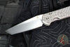 Chris Reeve Small Sebenza 31- Tanto Edge- Glass Blasted Titanium- Forever Flag Graphic- Stonewash Magnacut Blade S31-1510