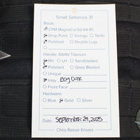Chris Reeve Small Sebenza 31- Drop Point- Bog Oak Inlay- Polished Blade S31-1620 In Magnacut
