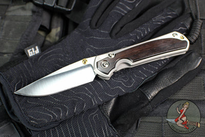 Chris Reeve Small Sebenza 31- Macassar Ebony Inlay- POLISHED Drop Point Blade S31-1636 In Magnacut V4