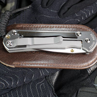 Chris Reeve Small Sebenza 31- Macassar Ebony Inlay- POLISHED Drop Point Blade S31-1636 In Magnacut V4