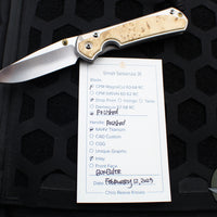 Chris Reeve Small Sebenza 31- Box Elder Inlay- POLISHED Drop Point Blade S31-1628 V2 In Magnacut