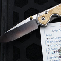 Chris Reeve Small Sebenza 31- Box Elder Inlay- POLISHED Drop Point Blade S31-1628 V2 In Magnacut