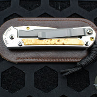 Chris Reeve Small Sebenza 31- Box Elder Inlay- POLISHED Drop Point Blade S31-1628 V2 In Magnacut