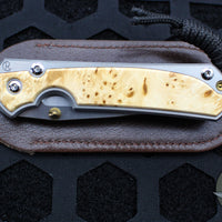 Chris Reeve Small Sebenza 31- Box Elder Inlay- POLISHED Drop Point Blade S31-1628 V2 In Magnacut