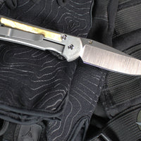 Chris Reeve Small Sebenza 31- Box Elder Inlay- POLISHED Drop Point Blade S31-1628 In Magnacut