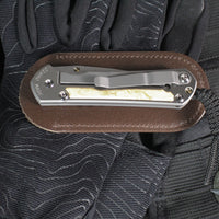 Chris Reeve Small Sebenza 31- Box Elder Inlay- POLISHED Drop Point Blade S31-1628 In Magnacut
