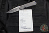 Chris Reeve Small Sebenza 31- Drop Point- Glass Blasted Titanium Handle- Magnacut Blade- Blue HW S31-1644