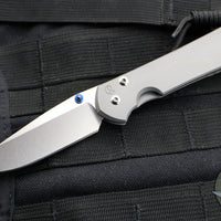 Chris Reeve Small Sebenza 31- Drop Point- Glass Blasted Titanium Handle- Magnacut Blade- Blue HW S31-1644