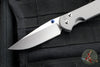 Chris Reeve Small Sebenza 31- Drop Point- Glass Blasted Titanium Handle- Magnacut Blade- Blue HW S31-1644