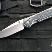 Chris Reeve Small Sebenza 31- Drop Point Edge- Glass Blasted Titanium Handle- Black Micarta Inlay- Stonewash Magnacut Blade- Silver HW S31-1652