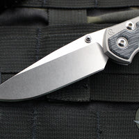 Chris Reeve Small Sebenza 31- Drop Point Edge- Glass Blasted Titanium Handle- Black Micarta Inlay- Stonewash Magnacut Blade- Silver HW S31-1652