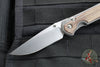 Chris Reeve Small Sebenza 31- Drop Point Edge- Glass Blasted Titanium Handle- Stonewash Magnacut Blade- Silver HW S31-1660