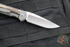 Chris Reeve Small Sebenza 31- Drop Point Edge- Glass Blasted Titanium Handle- Natural Micarta Inlay- Stonewash Magnacut Blade- Silver HW S31-1660