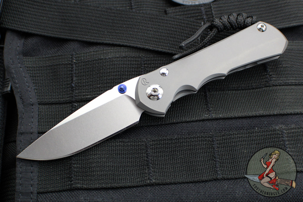 Chris Reeve Small Inkosi- Glass Blasted Titanium Finished Handle- Drop Point Magnacut Steel Blade SIN-1108