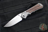 Chris Reeve Small Inkosi- Glass Blasted Titanium Finish- Natural Canvas Micarta Inlay- Drop Point Magnacut Steel Blade SIN-1118-006