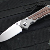 Chris Reeve Small Inkosi- Glass Blasted Titanium Finish- Natural Canvas Micarta Inlay- Drop Point Magnacut Steel Blade SIN-1118-006