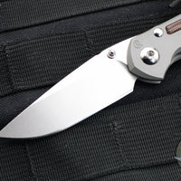 Chris Reeve Small Inkosi- Glass Blasted Titanium Finish- Natural Canvas Micarta Inlay- Drop Point Magnacut Steel Blade SIN-1118-006