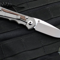 Chris Reeve Small Inkosi- Glass Blasted Titanium Finish- Natural Canvas Micarta Inlay- Drop Point Magnacut Steel Blade SIN-1118-006