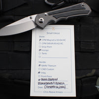 Chris Reeve Small Inkosi- Insingo Edge- Glass Blasted Titanium Finish- Black Micarta Inlay- Magnacut Steel Blade SIN-1124