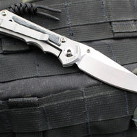 Chris Reeve Small Inkosi- Insingo Edge- Glass Blasted Titanium Finish- Black Micarta Inlay- Magnacut Steel Blade SIN-1124