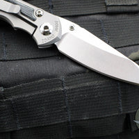 Chris Reeve Small Inkosi- Insingo Edge- Glass Blasted Titanium Finish- Black Micarta Inlay- Magnacut Steel Blade SIN-1124