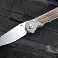 Chris Reeve Small Inkosi- Insingo Edge- Glass Blasted Titanium Finish- Natural Micarta Inlay- Magnacut Steel Blade SIN-1126