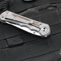 Chris Reeve Small Inkosi- Insingo Edge- Glass Blasted Titanium Finish- Natural Micarta Inlay- Magnacut Steel Blade SIN-1126