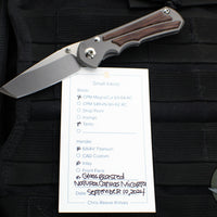 Chris Reeve Small Inkosi- Tanto Edge- Glass Blasted Titanium Finish- Natural Micarta Inlay- Magnacut Steel Blade SIN-1134