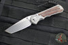 Chris Reeve Small Inkosi- Tanto Edge- Glass Blasted Titanium Finish- Natural Micarta Inlay- Magnacut Steel Blade SIN-1134