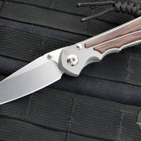 Chris Reeve Small Inkosi- Tanto Edge- Glass Blasted Titanium Finish- Natural Micarta Inlay- Magnacut Steel Blade SIN-1134