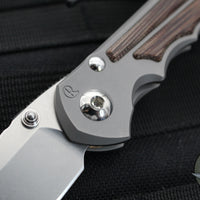 Chris Reeve Small Inkosi- Tanto Edge- Glass Blasted Titanium Finish- Natural Micarta Inlay- Magnacut Steel Blade SIN-1134