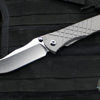 Chris Reeve Umnumzaan- Drop Point- Glass Blasted Titanium Handle- Stonewash Magnacut Steel Blade UMN-1012