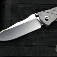 Chris Reeve Umnumzaan- Drop Point- Glass Blasted Titanium Handle- Stonewash Magnacut Steel Blade UMN-1012