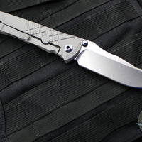 Chris Reeve Umnumzaan- Drop Point- Glass Blasted Titanium Handle- Stonewash Magnacut Steel Blade UMN-1012