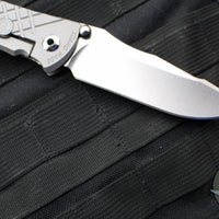 Chris Reeve Umnumzaan- Drop Point- Glass Blasted Titanium Handle- Stonewash Magnacut Steel Blade UMN-1012