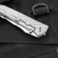 Chris Reeve Umnumzaan- Drop Point- Glass Blasted Titanium Handle- Stonewash Magnacut Steel Blade UMN-1012